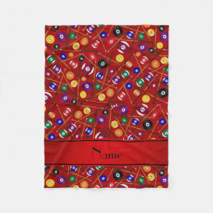 Personalized name red colourful pool pattern fleece blanket