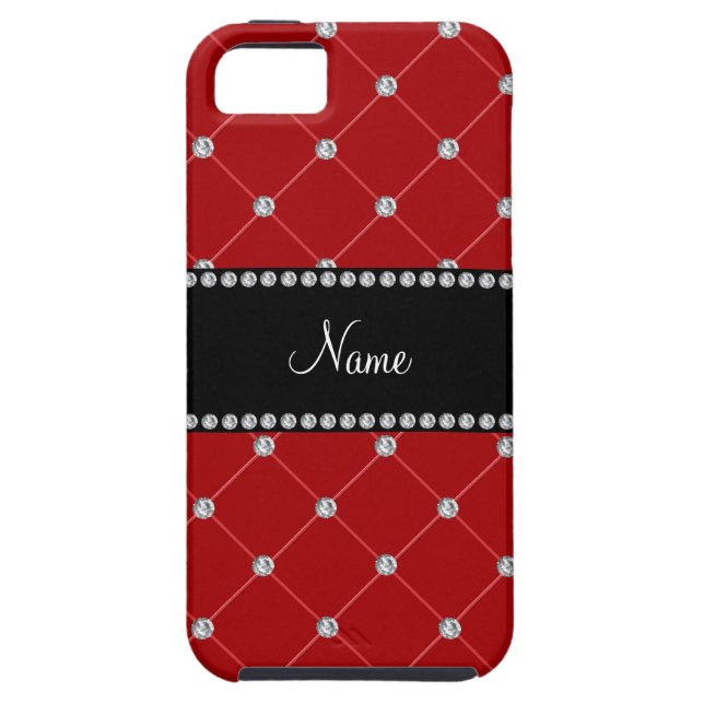 Personalized name Red diamonds Case-Mate iPhone Case (Back)
