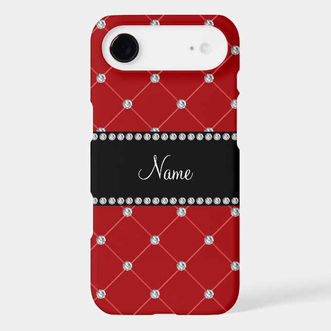 Personalized name Red diamonds Case-Mate iPhone Case (Back)