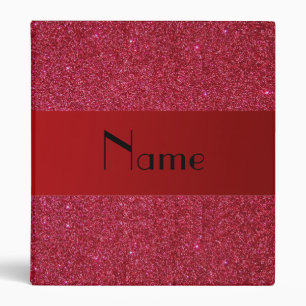 Personalized name red glitter binder