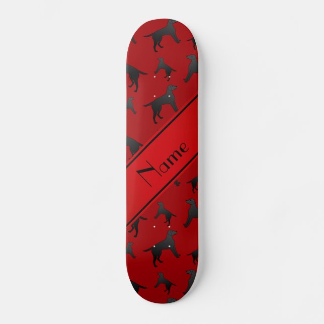 Personalized name red Labrador Retriever dogs Skateboard (Front)