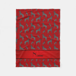 Personalized name red Mastiff dogs Fleece Blanket