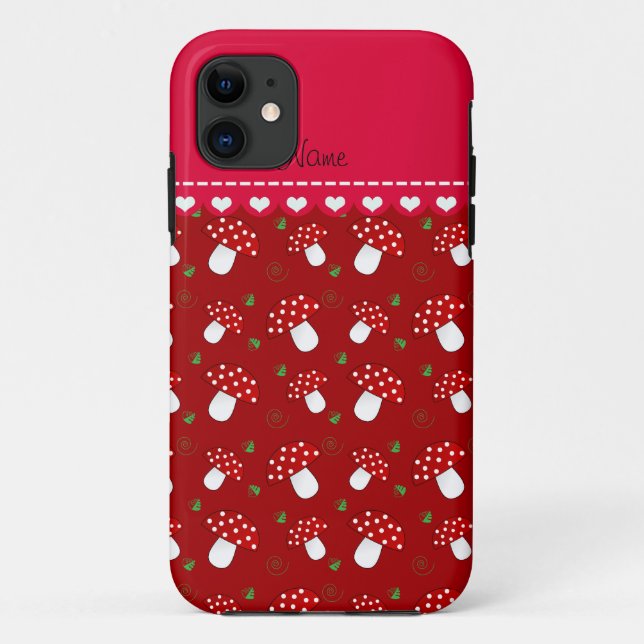 Personalized name red mushrooms Case-Mate iPhone case (Back)