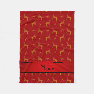 Personalized name red Rhodesian ridgeback dogs Fleece Blanket