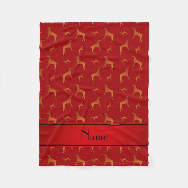 Personalized name red Rhodesian ridgeback dogs Fleece Blanket (Front)