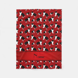 Personalized name red Shetland Sheepdogs Fleece Blanket