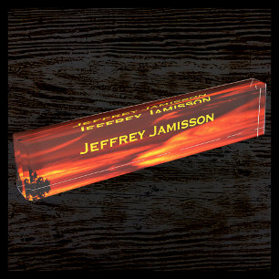 Personalized Name Red Sky Acrylic Nameplate