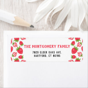 Personalized Name Red Strawberry Return Address  