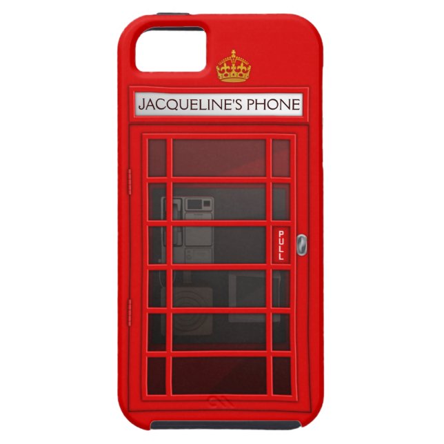 Personalized Name Red Telephone Box iPhone 5 Case (Back)