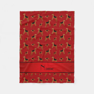 Personalized name red Welsh Terrier dogs Fleece Blanket