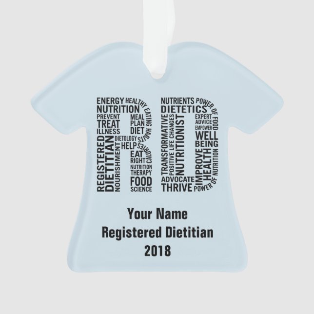 Personalized Name Registered Dietician RD Ornament (Front)