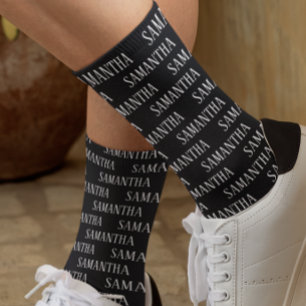 Personalized Name Repeating Pattern Custom  Socks