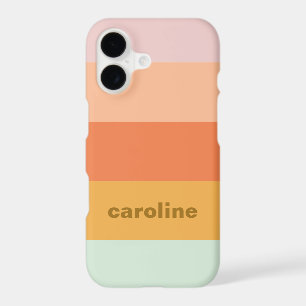Personalized Name Retro Colourful Pastel Stripes