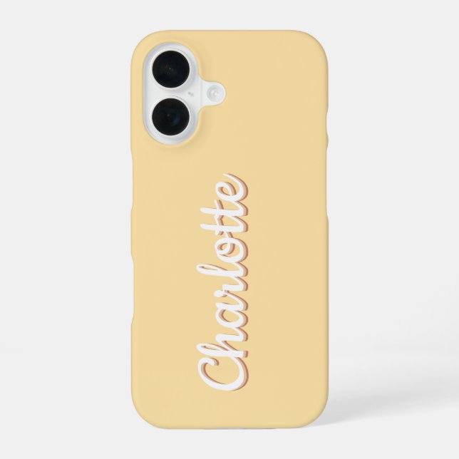 Personalized Name Retro Font iPhone 16 Case (Back)