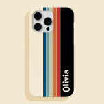 Personalized Name Retro Stripes  Case-Mate iPhone 14 Case<br><div class="desc">Create your own personalized name iPhone case with retro stripes pattern design.</div>