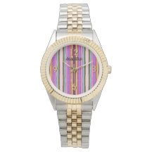 Personalized Name Retro Stripes Multi Colour