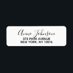 Personalized Name Return Address Labels<br><div class="desc">Personalized name return address labels. Cute sticker labels for mail and party favours. Elegant and stylish script typography template. Personalizable text and background colour. Classy design for wedding,  bridal shower,  engagement,  anniversary,  birthday etc. Create your own with family surname / last name. Black and white.</div>