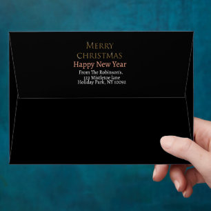 Personalized Name Return Address Merry Christmas. Envelope