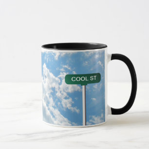 Personalized Name Road Street Sign on Blue Sky Mug