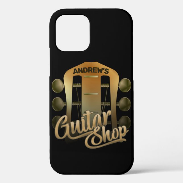 Personalized NAME Rock Music Guitar Shop Musician Case-Mate iPhone Case (Back)