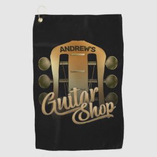 Personalized NAME Rock Music Guitar Shop Musician Golf Towel