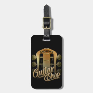 Personalized NAME Rock Music Guitar Shop Musician Luggage Tag