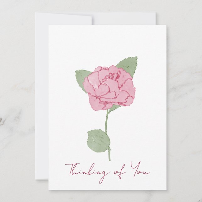 Personalized Name Rose Flower Watercolor Script   Invitation (Front)