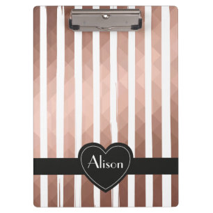 Personalized name rose gold elegant chic modern clipboard