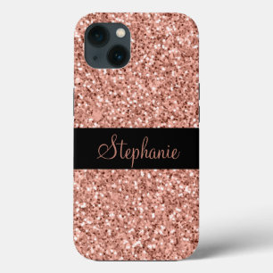 Personalized Name Rose Gold Glitter Sparkle iPhone 13 Case