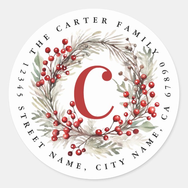 Personalized Name Round Address Labels (Front)