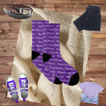 Personalized Name Royal Purple Socks<br><div class="desc">Make these socks your own. Personalized it by using your own name and click the customize button and change the color to what you want. Got roommates or children? They will never steal your socks again. Perfect for any occasion that you need a small gift: Fathers Day, Mothers Day, Christmas,...</div>