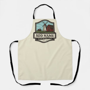 Personalized NAME Rustic Farmhouse Old Windmill Apron