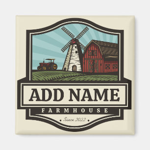 Personalized NAME Rustic Farmhouse Old Windmill  Magnet