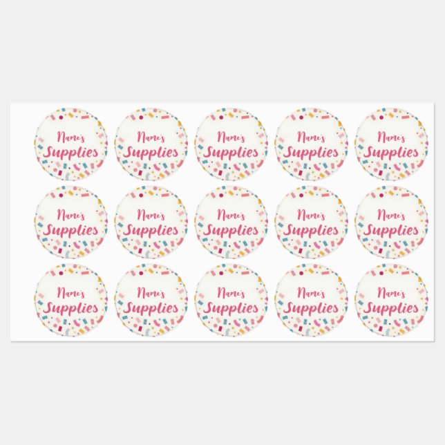 Personalized “[Name]’s Supplies” (Sheet)