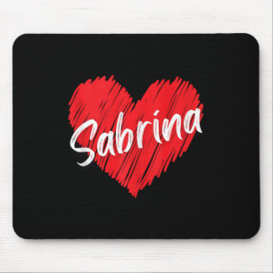 Personalized Name Sabrina I Love Sabrina Heart Vin Mouse Pad