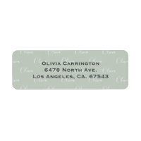 Personalized Name Sage Green Return Address
