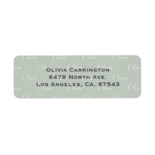 Personalized Name Sage Green Return Address