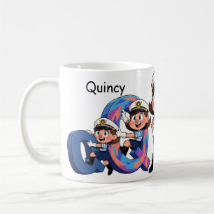 Personalized Name Sailor Cartoon Character * Q * Coffee Mug
