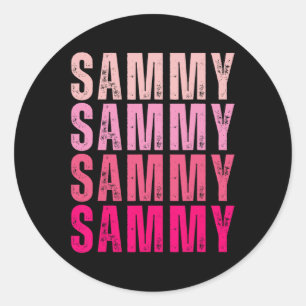Personalized Name Sammy I Love Sammy Vintage  Classic Round Sticker