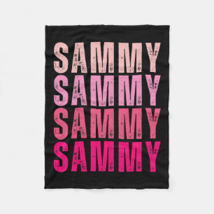 Personalized Name Sammy I Love Sammy Vintage  Fleece Blanket