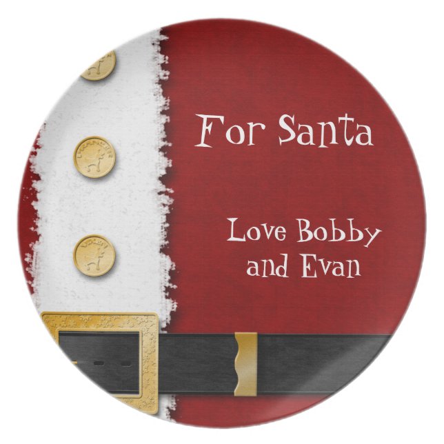 personalized name santa cookie plates (Front)
