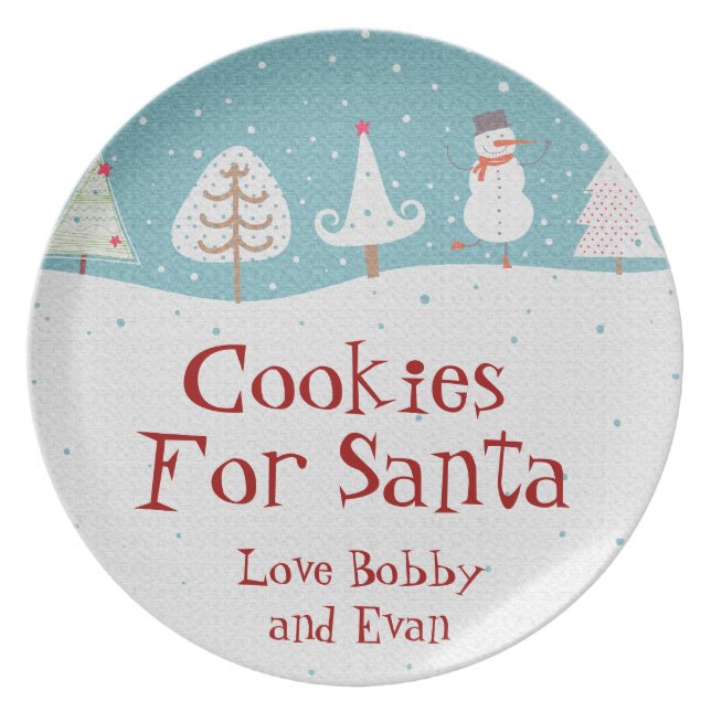 personalized name santa cookie plates (Front)