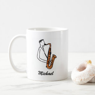 Personalized Name Saxophone Player – Music Lover Coffee Mug