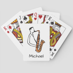 Personalized Name Saxophone Player – Music Lover Playing Cards