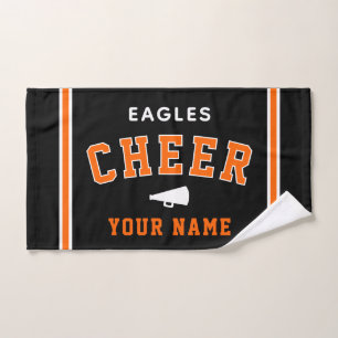 Personalized Name & School Cheer Towel, Team Gift Hand Towel