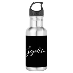 Personalized Name Script Black Wedding Water 532 Ml Water Bottle