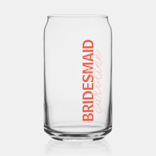 Personalized Name Script Bridal Party Favour Chic Can Glass