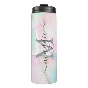 Personalized Name Script Monogram Thermal Tumbler