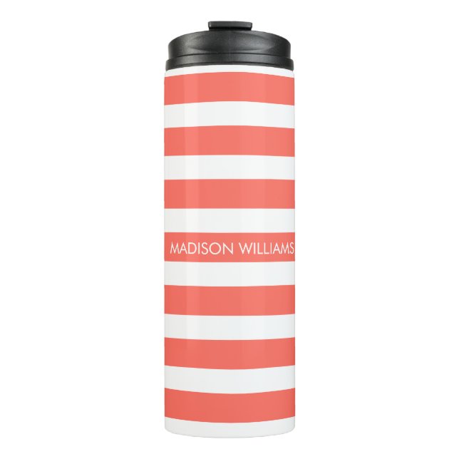 Personalized Name Script Monogram Thermal Tumbler (Front)