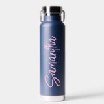 Personalized Name Script Typography Simple  Water Bottle<br><div class="desc">This design may be personalized in the area provided by changing the photo and/or text. Or it can be customized by clicking Personalize this Template and then choosing the click to customize further option and delete or change the colour of the background, add text, change the text colour or style,...</div>